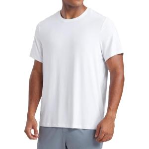 imageCRZ YOGA Cloudweight Mens Workout Comfy TShirts Lightweight Moisture Wicking Athletic Casual Short Sleeve Crew Neck ShirtWhite