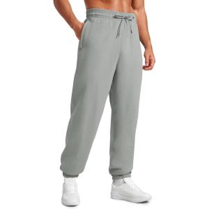 imageCRZ YOGA Cotton Fleece Sweatpants for Men 32quot Loosed Fit Lounge Casual Elastic Bottom Sweat Pants with Zipper PocketsSterling