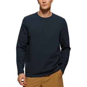 imageCRZ YOGA Fleece Crewneck Sweatshirt for Men Long Sleeve Breathable Workout Casual Pullover Basic Sweat ShirtsTrue Navy