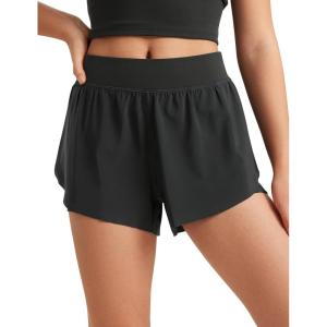 imageCRZ YOGA Girls 2 in 1 Dolphin Athletic Running Shorts with Pockets High Waist Teen Kid Workout Casual Tennis Soccer SplitBlack