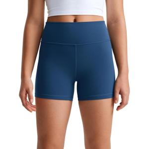 imageCRZ YOGA Girls Butterluxe Athletic Biker Shorts  Kids Teen High Waist Lounge Active Dance Yoga Running Buttery SoftFrench Navy