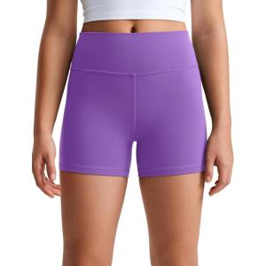 imageCRZ YOGA Girls Butterluxe Athletic Biker Shorts  Kids Teen High Waist Lounge Active Dance Yoga Running Buttery SoftRoyal Lilac