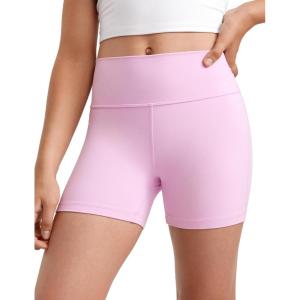 imageCRZ YOGA Girls Butterluxe Athletic Biker Shorts  Kids Teen High Waist Lounge Active Dance Yoga Running Buttery SoftVita Pink