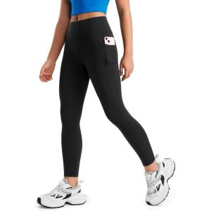 imageCRZ YOGA Girls Butterluxe Athletic Leggings with Pockets  High Waist Lounge Kids Teen Pants Yoga Active Dance Running TightsBlack