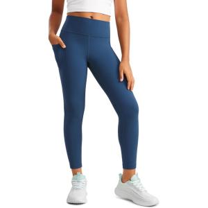 imageCRZ YOGA Girls Butterluxe Athletic Leggings with Pockets  High Waist Lounge Kids Teen Pants Yoga Active Dance Running TightsFrench Navy