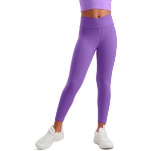 imageCRZ YOGA Girls Butterluxe Crossover Athletic Leggings  High Waist V Cross Kids Lounge Pants Yoga Active Dance Running TightsRoyal Lilac
