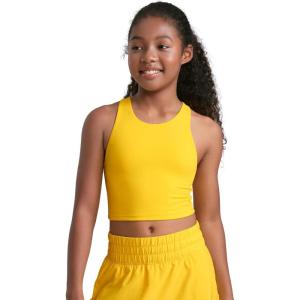 imageCRZ YOGA Girls Butterluxe Double Lined Tank Tops High Neck Racerback Cropped Basic Sleeveless Dance YogaHigh Visibility Yellow