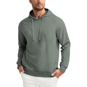 imageCRZ YOGA Hoodies for Men French Terry Hooded Sweatshirts Workout Athletic Casual Pullover Tops with PocketGrey Sage