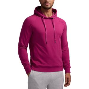 imageCRZ YOGA Hoodies for Men French Terry Hooded Sweatshirts Workout Athletic Casual Pullover Tops with PocketMagenta Purple