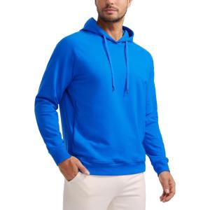 imageCRZ YOGA Hoodies for Men French Terry Hooded Sweatshirts Workout Athletic Casual Pullover Tops with PocketSparkle Blue