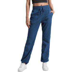 imageCRZ YOGA Lightweight Straight Leg Workout Pants for Women 28quot30quot Casual Ruched Work Gym Athletic Joggers with PocketsFrench Navy