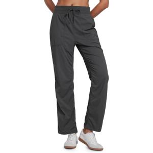 imageCRZ YOGA Lightweight Straight Leg Workout Pants for Women 28quot30quot Casual Ruched Work Gym Athletic Joggers with PocketsInk Gray