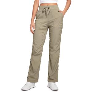 imageCRZ YOGA Lightweight Straight Leg Workout Pants for Women 28quot30quot Casual Ruched Work Gym Athletic Joggers with PocketsKhali Barley
