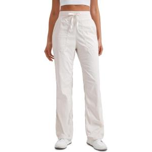 imageCRZ YOGA Lightweight Straight Leg Workout Pants for Women 28quot30quot Casual Ruched Work Gym Athletic Joggers with PocketsMilky White Bone