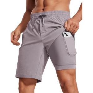 imageCRZ YOGA Mens 2 in 1 Running Shorts with Liner  9 Quick Dry for Workout Sports Athletic with PocketsLunar Rock