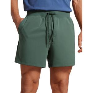 imageCRZ YOGA Mens FourWay Stretch Workout Shorts  5 Soft Durable for Casual Athletic with PocketsDark Forest Green