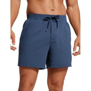 imageCRZ YOGA Mens FourWay Stretch Workout Shorts  5 Soft Durable for Casual Athletic with PocketsElectric Blue
