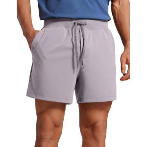 imageCRZ YOGA Mens FourWay Stretch Workout Shorts  5 Soft Durable for Casual Athletic with PocketsGull Gray