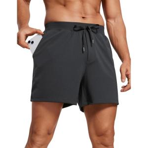 imageCRZ YOGA Mens FourWay Stretch Workout Shorts  5 Soft Durable for Casual Athletic with PocketsInk Gray