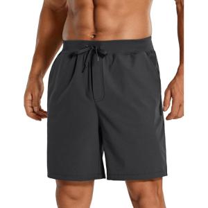imageCRZ YOGA Mens FourWay Stretch Workout Shorts  7 Soft Durable for Casual Athletic with PocketsInk Gray