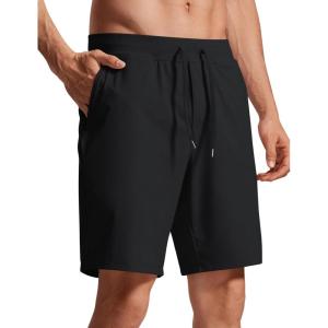 imageCRZ YOGA Mens FourWay Stretch Workout Shorts  9 Linerless Soft Durable for Casual Athletic with PocketsBlack