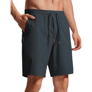 imageCRZ YOGA Mens FourWay Stretch Workout Shorts  9 Linerless Soft Durable for Casual Athletic with PocketsMelanite
