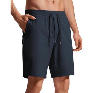 imageCRZ YOGA Mens FourWay Stretch Workout Shorts  9 Linerless Soft Durable for Casual Athletic with PocketsTrue Navy
