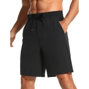 imageCRZ YOGA Mens Linerless Workout Shorts  9 Quick Dry for Running Sports Athletic Gym with PocketsBlack