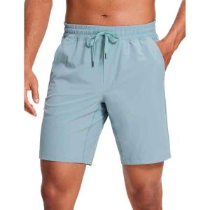 imageCRZ YOGA Mens Linerless Workout Shorts  9 Quick Dry for Running Sports Athletic Gym with PocketsLight Grayish Blue