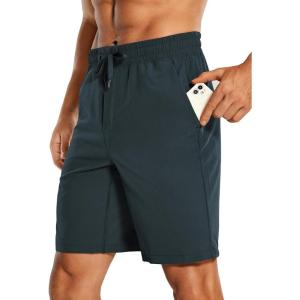 imageCRZ YOGA Mens Linerless Workout Shorts  9 Quick Dry for Running Sports Athletic Gym with PocketsMelanite