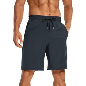 imageCRZ YOGA Mens Linerless Workout Shorts  9 Quick Dry for Running Sports Athletic Gym with PocketsTrue Navy