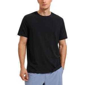 imageCRZ YOGA Mens Pima Cotton TShirts Short Sleeve Crew Neck Casual Shirts Breathable Workout Daily Tee TopsBlack