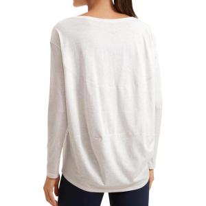 imageCRZ YOGA Pima Cotton Long Sleeve Workout Shirts for Women Loose Fit Athletic Yoga TShirts Casual Boat Neck Fall TopsIce GreyWhite