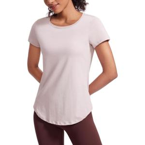imageCRZ YOGA Pima Cotton Womens Short Sleeve Shirt Loose Yoga TShirt Casual TopsSmoky Blush