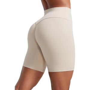 imageCRZ YOGA Secretsculpt Womens Butterlift High Waist Scrunch Butt Biker Shorts 6 Inches  No Front Seam Workout Gym BootyMojave Tan