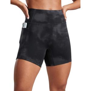 imageCRZ YOGA Secretsculpt Womens Butterlift High Waist Scrunch Butt Biker Shorts with Pockets 5  No Front Seam Workout BootyBlack Tie Dye Flowers