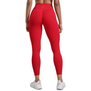 imageCRZ YOGA Secretsculpt Womens Butterlift Scrunch Butt Workout Leggings 25quot  No Front Seam High Waisted Yoga Pants BootyAurora Red