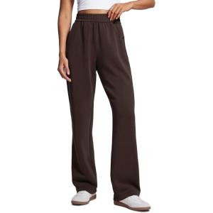 imageCRZ YOGA SoftAura Wide Leg Sweatpants Women 31quot Modal High Waisted Lounge Travel Casual Sweat Pants with Pockets DrawstringHot Fudge Brown