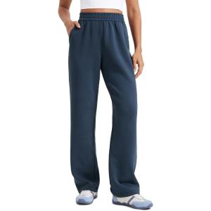 imageCRZ YOGA SoftAura Wide Leg Sweatpants Women 31quot Modal High Waisted Lounge Travel Casual Sweat Pants with Pockets DrawstringInk Blue