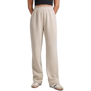 imageCRZ YOGA SoftAura Wide Leg Sweatpants Women 31quot Modal High Waisted Lounge Travel Casual Sweat Pants with Pockets DrawstringMojave Tan