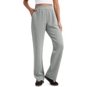 imageCRZ YOGA SoftAura Wide Leg Sweatpants Women 31quot Modal High Waisted Lounge Travel Casual Sweat Pants with Pockets DrawstringSterling