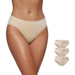 imageCRZ YOGA Softhold Bikini Underwear for Women  Sexy Tagless Hipster Stretch Breathable Ladies Cheeky Panties 3 PackMojave Tan 23pack