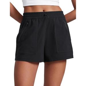 imageCRZ YOGA Stretch Hiking Shorts for Women 3 Lightweight Cargo for Athletic Travel Outdoor with Zip Pockets Water ResistanceBlack
