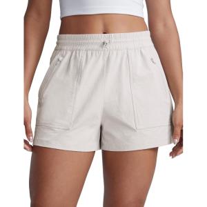 imageCRZ YOGA Stretch Hiking Shorts for Women 3 Lightweight Cargo for Athletic Travel Outdoor with Zip Pockets Water ResistanceMilky White Bone