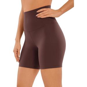 imageCRZ YOGA Super High Waisted Butterluxe Womens Biker Shorts 6 Inches  Buttery Soft Workout Yoga Over BellyTaupe