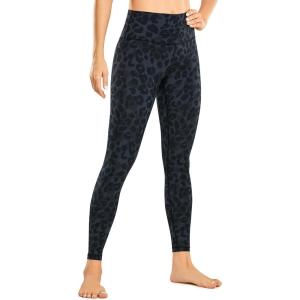 imageCRZ YOGA Women Naked Feeling Yoga Pants 25 Inches  78 High Waisted Workout LeggingsCharcoal Snow Leopard
