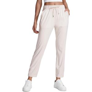 imageCRZ YOGA Womens 4Way Stretch Ankle Golf Pants 78 Casual Dress Work Athletic Travel Workout Sweatpants with PocketsMilky White Bone