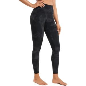 imageCRZ YOGA Womens Brushed Naked Feeling Workout Leggings 25quot  High Waisted Gym Compression Tummy Control Yoga PantsBlack Tie Dye Flowers