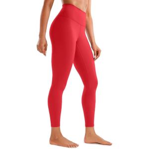 imageCRZ YOGA Womens Brushed Naked Feeling Workout Leggings 25quot  High Waisted Gym Compression Tummy Control Yoga PantsCrimson