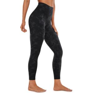imageCRZ YOGA Womens Brushed Naked Feeling Workout Leggings 25quot  High Waisted Gym Compression Tummy Control Yoga PantsTie Dye Smoke Ink